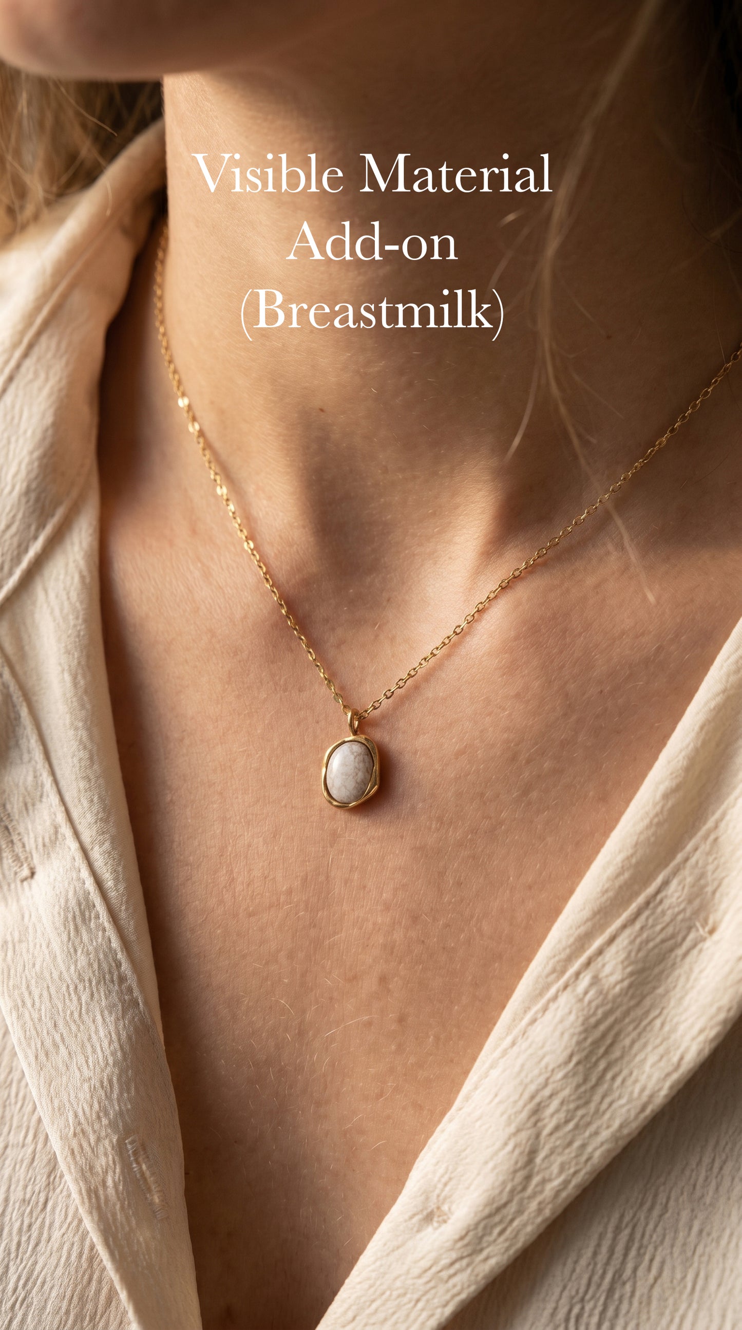 breastmilk keepsake jewellery Singapore PURITY pendant worn lifestyle shot
