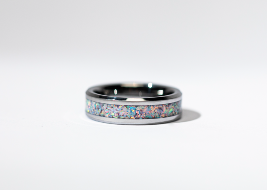 Orchid Purple Opal Tungsten Cremation Ring Singapore