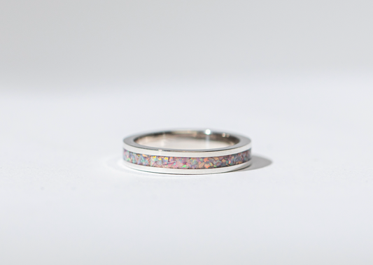 Orchid Purple Opal on Sterling Silver Cremation Ring Singapore