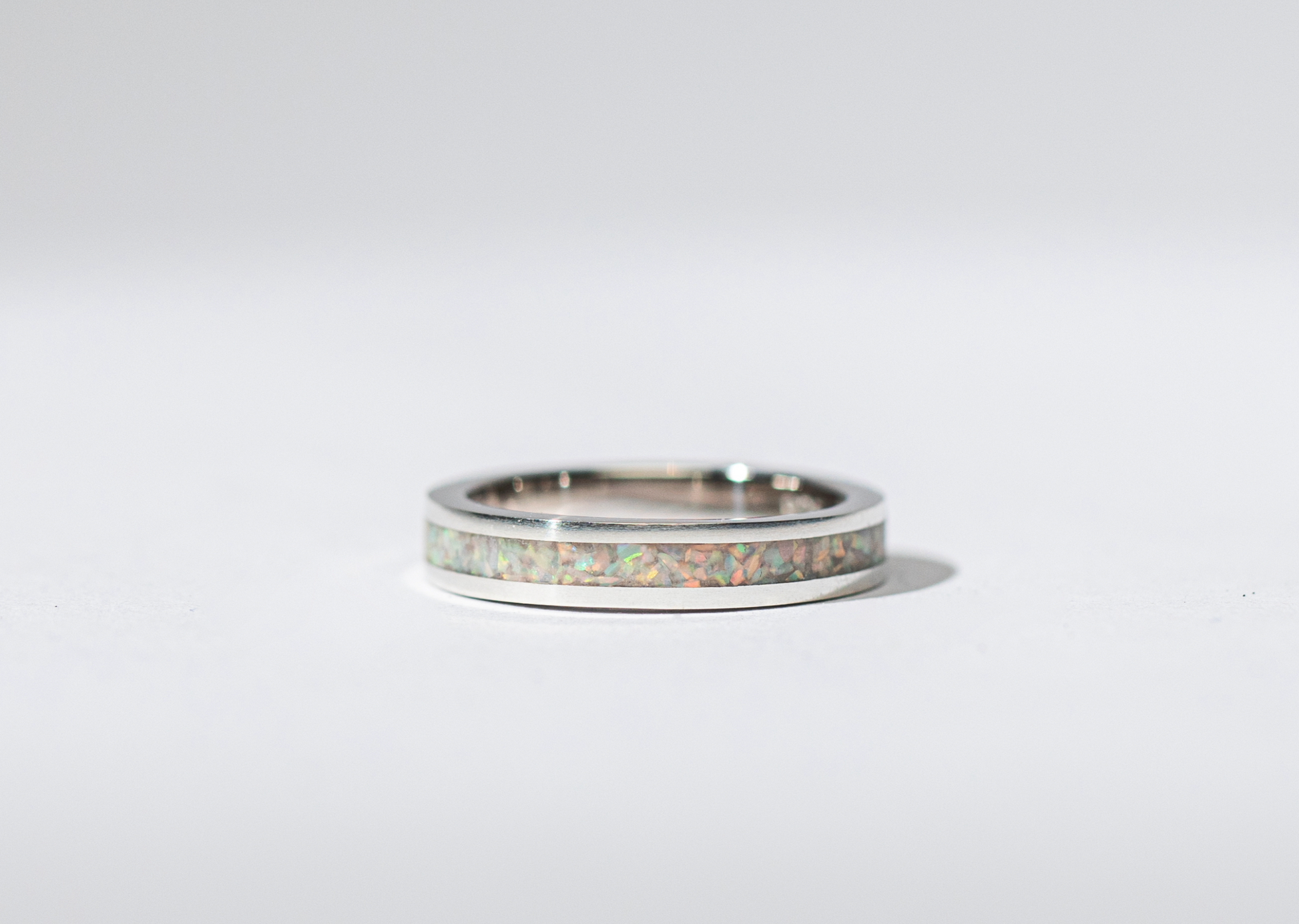 Pearl White Opal on Sterling Silver Cremation Ring Singapore